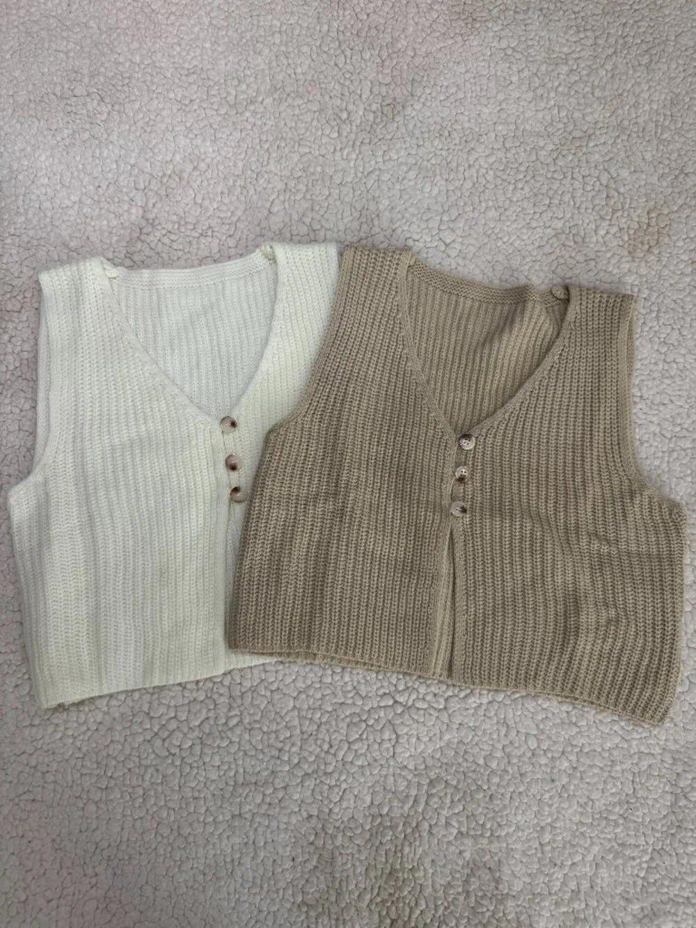 Knitted Buttoned Vest - Picture 1 of 4